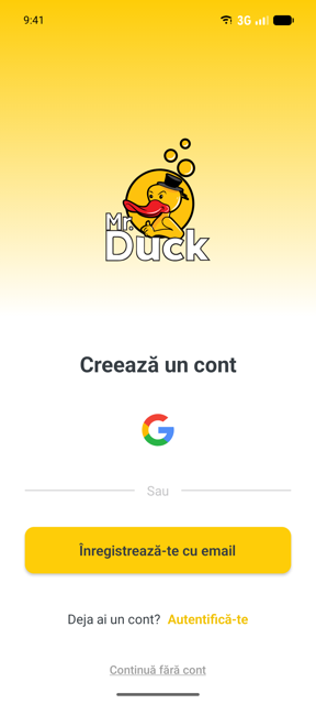 Ecranul de autentificare